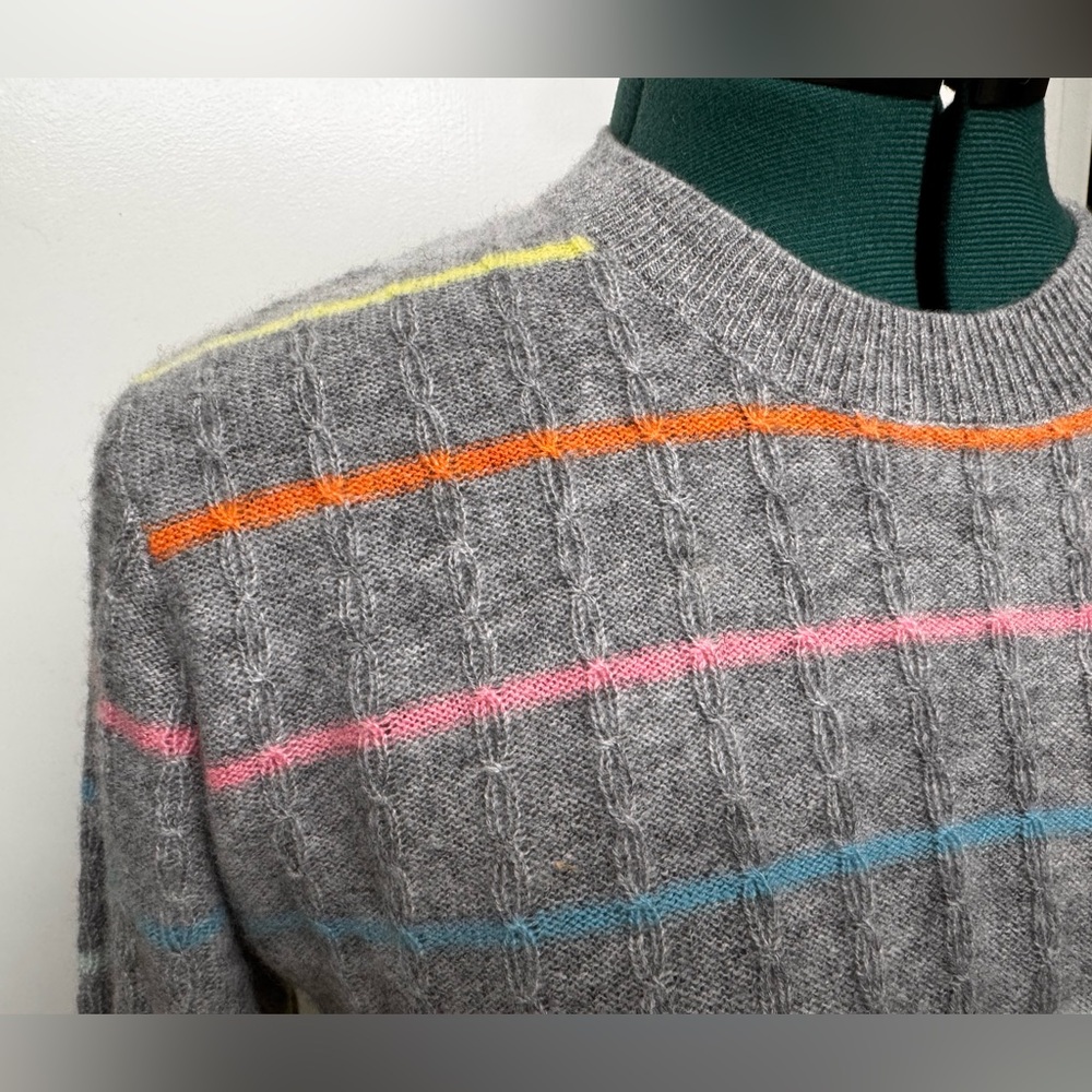 27 Miles 100% Cashmere Striped Sweater Womens M - Picture 2 of 13